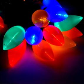 img 2 attached to 🎄 Holiday Essential C9 LED Christmas String Lights, Multi-Colored Bulbs, Green Wire, for Indoor and Outdoor Decorations - 25 Count, UL Listed