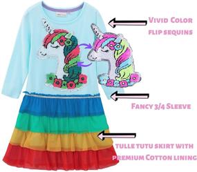 img 3 attached to 🌈 Enchanting and Vibrant HH Family Unicorn Mermaid Rainbow Girls' Clothing