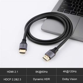 img 3 attached to 🔌 High-Speed 8K HDMI Cable 6.6ft: Next-Gen Ultra HD 48Gbps Cable - Ideal for PS5, PS4, Nintendo Switch, Xbox, QLED, Roku & VIZIO TVs - Dolby Vision, HDCP 2.2, eARC Supported