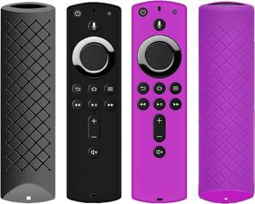 img 4 attached to Shockproof Silicone Remote Case Cover for F TV Stick 4K & 2nd/3rd Gen F TV - Black/Purple