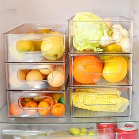 img 1 attached to Lachesis 9-Pack Clear Stackable Food Storage Bins - 3 Sizes, Ideal for Refrigerator, Pantry, Cabinets, Kitchen Countertop | Plastic Storage Bins with Handles | Food Containers - Not Dishwasher Safe