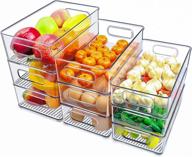 lachesis 9-pack clear stackable food storage bins - 3 sizes, ideal for refrigerator, pantry, cabinets, kitchen countertop | plastic storage bins with handles | food containers - not dishwasher safe logo