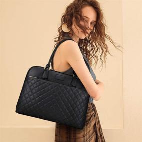 img 3 attached to 👜 Plambag Laptop Tote Bag for Women - 15.6 Inch Laptop Bag Briefcase (Black)
