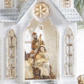 img 2 attached to 🎅 RAZ Imports 16" Nativity Waterglobe Church Lighted Water Lantern - Lighted Christmas Snow Globe with Swirling Glitter - Stunning Holiday Decor Piece!