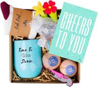 🍷 curated wine gifts for women - the ultimate wine gift basket with 8 adorable gifts, including wine tumbler, bath bombs, wine charms, and more - perfect for wine lovers - find the perfect gift basket for her! logo