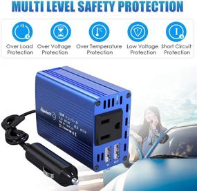 img 1 attached to 🚗✨ LEICESTERCN 150W автомобильный преобразователь напряжения: DC 12V в 110V AC розетка с двойным USB-зарядным устройством