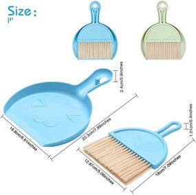 img 1 attached to 2-Piece Small Broom and Dustpan Set with Hanger Hole - Handheld Broom and Brush Kit for Easy Cleaning of Tables, Keyboards, Cats, Dogs, and Other Pets