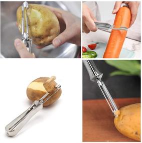 img 2 attached to 🥕 Lechay Stainless Steel Rotary Vegetable Peeler - Effortlessly Peel Potatoes, Carrots, Apples, and Pears!