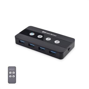 img 4 attached to 💻 Cable Matters 4 Port USB 3.0 Switch Hub for 4 Computers and USB Peripherals - Button or Wireless Remote Control Swapping - USB-C Adapter Included