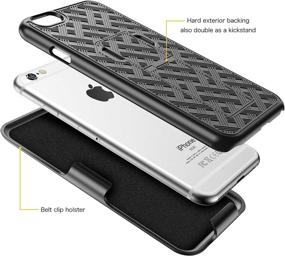 img 3 attached to 📱 Bomea Holster Combo Belt Case for iPhone 7/8 - Slim Armor Hard Protective Shell Cover with Kickstand and Swivel Belt Clip - Black