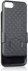 img 1 attached to 📱 Bomea Holster Combo Belt Case for iPhone 7/8 - Slim Armor Hard Protective Shell Cover with Kickstand and Swivel Belt Clip - Black