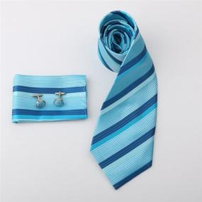 img 2 attached to 🎩 PH1070 Stripes Handkerchiefs Cufflinks: Premium Men's Accessories for Ties, Cummerbunds & Pocket Squares by Epoint