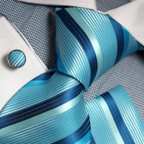 img 3 attached to 🎩 PH1070 Stripes Handkerchiefs Cufflinks: Premium Men's Accessories for Ties, Cummerbunds & Pocket Squares by Epoint