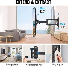 img 3 attached to 📺 TV Wall Mount Bracket - Mounting Dream Swivel and Tilt for 13-43 Inch TVs and Monitors, Full Motion TV Mount with Articulating Arm, Max VESA 200x200mm, 50 lbs Load Capacity, MD2465