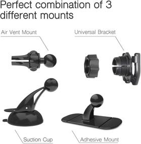 img 3 attached to SPINOO Pop Clip Car Mount Bundle – Custom Phone Grip Socket with Adjustable Windshield, Air-Vent & Dashboard Mounts