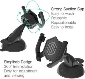 img 1 attached to SPINOO Pop Clip Car Mount Bundle – Custom Phone Grip Socket with Adjustable Windshield, Air-Vent & Dashboard Mounts