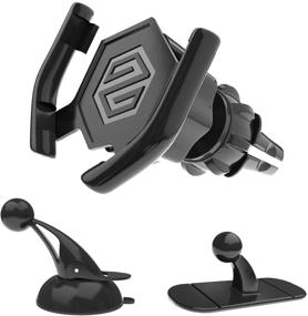 img 4 attached to SPINOO Pop Clip Car Mount Bundle – Custom Phone Grip Socket with Adjustable Windshield, Air-Vent & Dashboard Mounts