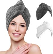 👩 dhmaker microfiber hair drying wrap towel for women - pack of 2 logo