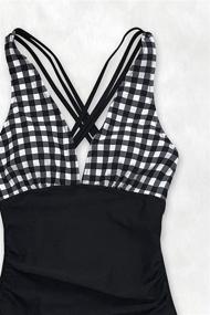 img 1 attached to CUPSHE Womens Gingham Ruched Swimsuit Women's Clothing