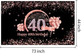 img 3 attached to Rose Gold 40th Birthday Banner Backdrop Decorations Supplies for Women - Extra Large Happy Forty 🌸 Birthday Photo Booth Props Sign for Outdoor Indoor Parties - 40 Year Old Birthday Party Poster Decor