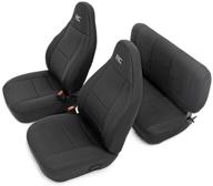 🚙 rough country neoprene seat covers for 2003-2006 jeep wrangler tj - water resistant - 1st/2nd row - 91001, black logo