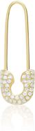 14kt gold and diamond safety pin threader earrings - available as singles or pairs logo