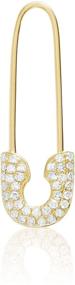 img 4 attached to 14KT Gold and Diamond Safety Pin Threader Earrings - Available as Singles or Pairs