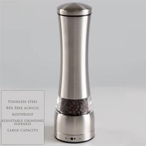 img 4 attached to 🧂 Premium Stainless Steel Mill with Adjustable Ceramic Grinder - Salt and Pepper Shaker Set