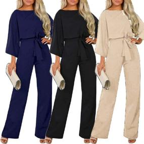 img 1 attached to 🦇 Dreamskull Women's Batwing Sleeve Black Jumpsuits: Trendy Women's Clothing for Chic Jumpsuits, Rompers & Overalls