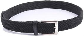 img 2 attached to Elastic Stretch Multicolored Braided 2041 Black L Men's Accessories in Belts