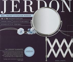 img 3 attached to 🪞 Jerdon JP2027C Wall Mount Mirror - 1x-7x Magnification, Scissor Bracket, Chrome Finish