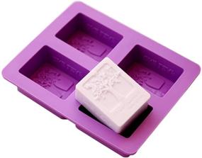 img 3 attached to 🌳 Echodo 4 Cavities Rectangle Life Tree Silicone Soap Mold - Versatile DIY Craft Art Cake Mold for Handmade Soap and Candle Making