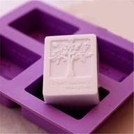 🌳 echodo 4 cavities rectangle life tree silicone soap mold - versatile diy craft art cake mold for handmade soap and candle making logo