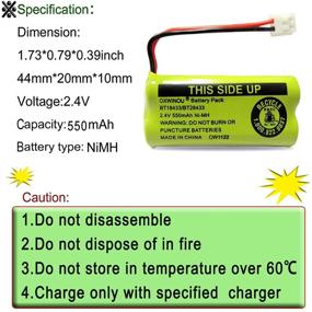 img 2 attached to 🔋 Перезаряжаемая батарея OXWINOU 2.4V для телефонов AT&T и Vtech - BT18433 BT184342 BT28433 BT284342 BT-8300 BATT-6010 BT1011 BT1018 BT1022 BT1031 89-1326-00-00 CPH-515D CS6120 CS6209 (2 шт.)