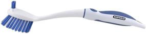 img 4 attached to 🧽 Superio Dish Washing Scrubber Vegetable Brush - Blue/White 2 Sided Bristles - Long Handle with Rubber Grip for Non-Scratch Kitchen and Bath Cleaning