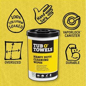 img 2 attached to 🧼 Tub O Towels TW90 Heavy-Duty 10x12 Multi-Surface Cleaning Wipes, 90 Count Canister