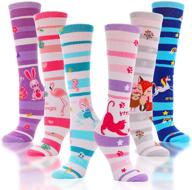 🦄 6 pairs of cute unicorn knee high long socks for kids – funny boot long child crazy animal tall socks logo