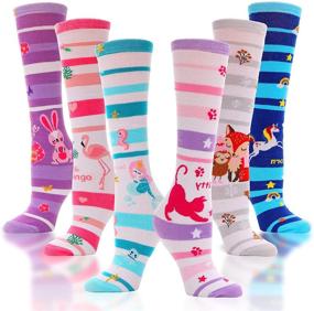 img 4 attached to 🦄 6 Pairs of Cute Unicorn Knee High Long Socks for Kids – Funny Boot Long Child Crazy Animal Tall Socks