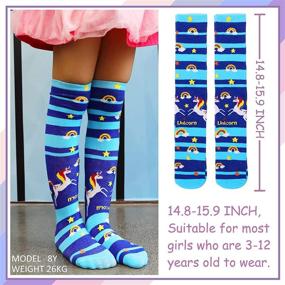 img 3 attached to 🦄 6 Pairs of Cute Unicorn Knee High Long Socks for Kids – Funny Boot Long Child Crazy Animal Tall Socks