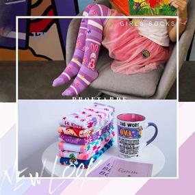 img 2 attached to 🦄 6 Pairs of Cute Unicorn Knee High Long Socks for Kids – Funny Boot Long Child Crazy Animal Tall Socks