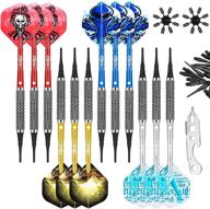 🎯 cyeelife 12g soft tip darts 12-pack: fat aluminum shafts, 100 tips, tool, 16 flights, protectors - lightweight plastic darts set logo