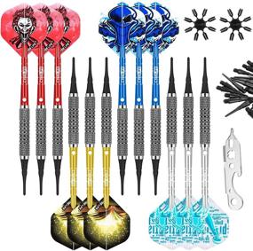 img 4 attached to 🎯 CyeeLife 12g Soft Tip Darts 12-Pack: Fat Aluminum Shafts, 100 Tips, Tool, 16 Flights, Protectors - Lightweight Plastic Darts Set