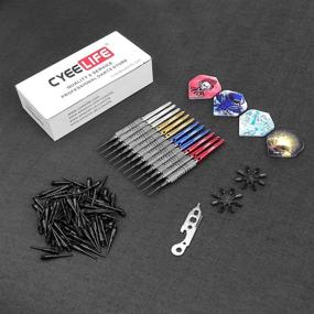 img 2 attached to 🎯 CyeeLife 12g Soft Tip Darts 12-Pack: Fat Aluminum Shafts, 100 Tips, Tool, 16 Flights, Protectors - Lightweight Plastic Darts Set