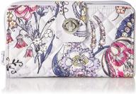 stylish and secure: vera bradley women's cotton turnlock wallet with rfid protection logo