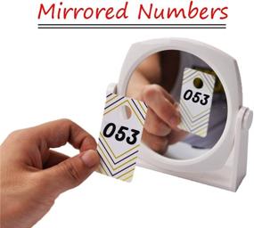 img 3 attached to Premium Set of 100 Reusable Live Sale Plastic Number Tags: Consecutive (001-100), With Normal and Reversed Mirrored Numbers