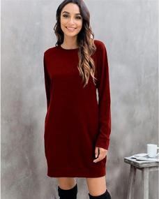 img 1 attached to 👗 LuckyMore Women's Long Sleeve Crewneck Tunic Sweatshirt Dress with Pockets - Lightweight & Casual