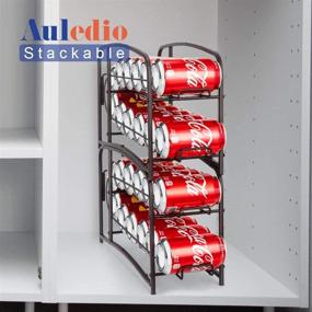 img 3 attached to 🥫 Maximize Space and Organize Canned Drinks with Auledio Stackable Beverage Can Dispenser Rack - 2 Pack