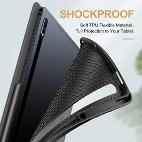 img 1 attached to 📱 INFILAND Case with S Pen Holder for Samsung Galaxy Tab S7 FE 12.4&#34; SM-T730 SM-T736B 2021/ Galaxy Tab S7+ S7 Plus 12.4&#34; SM-T970 SM-T975 SM-T976 2020 Tablet - Gray, Auto Wake/Sleep