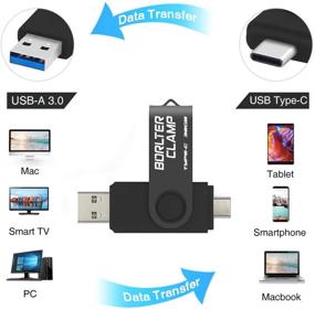 img 3 attached to High-Capacity 32GB USB-C Flash Drive | Dual Port Memory Stick for Android, 💾 Samsung Galaxy S10/S9/S8/Note 9, LG, Huawei | Compatible with Tablets & Computers | Black