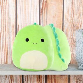 img 1 attached to 🦖 Cute Dinosaur Plush Toy: Soft Lumbar Pillow for Car and Home Decoration - 8 Inch Green Stuffed Animal